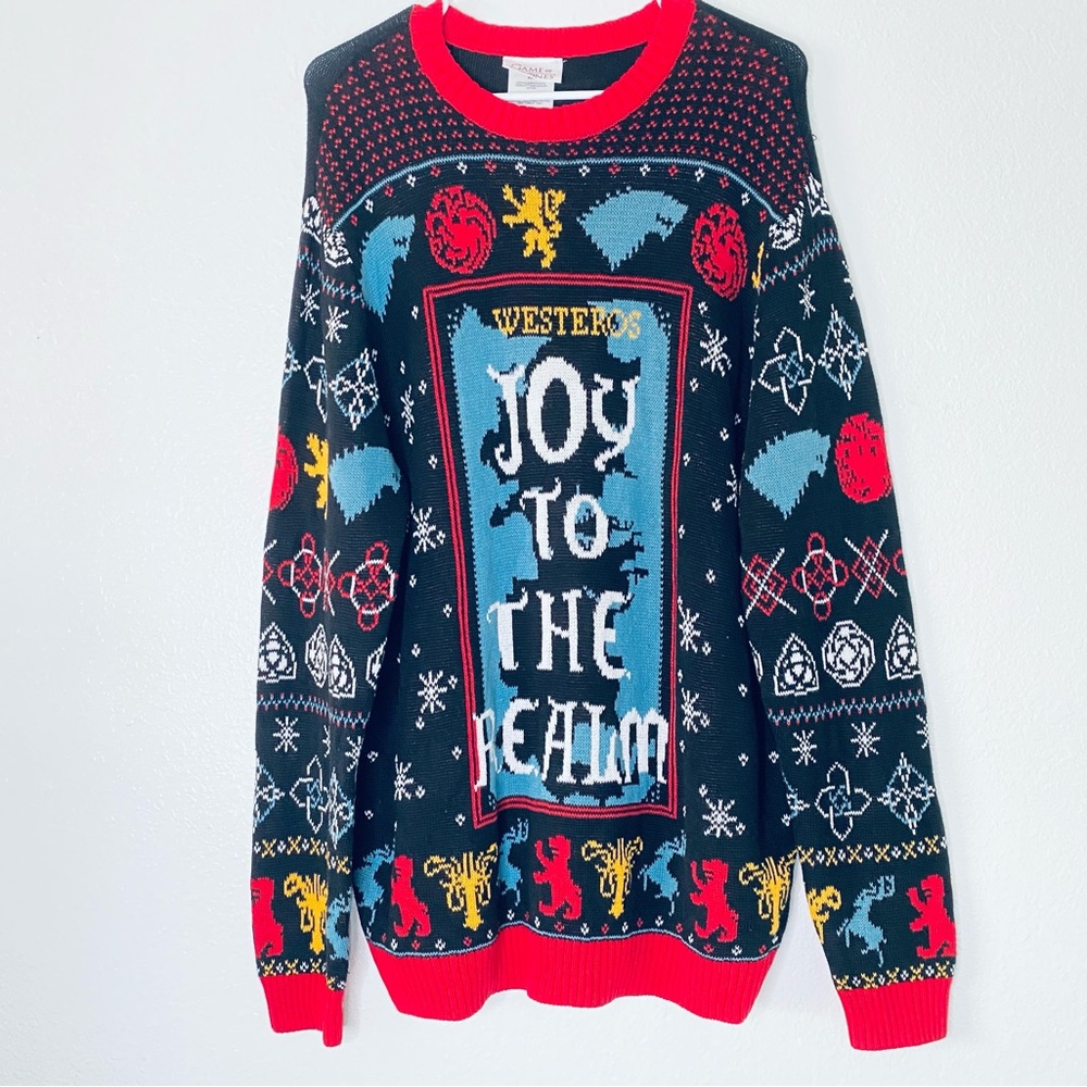 🍓 Game Of Thrones HBO Joy To The Realm Knit Christmas Sweater Adult XL